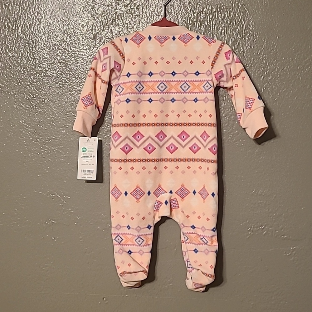 Carters girls 3 month 2 way zip and snap closure NWT footie sleeper - Picture 2 of 10